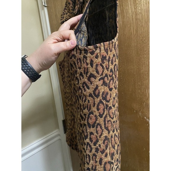 Vintage Coldwater Creek Tapestry Vest Womens  Leopard Print Cheetah Thick Sz M - Picture 6 of 11